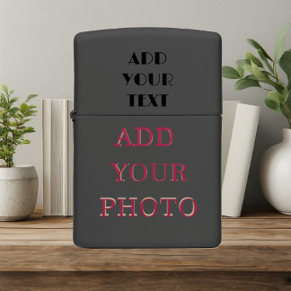 Add Your Text Add Your Photo Modern Customized Zippo Lighter