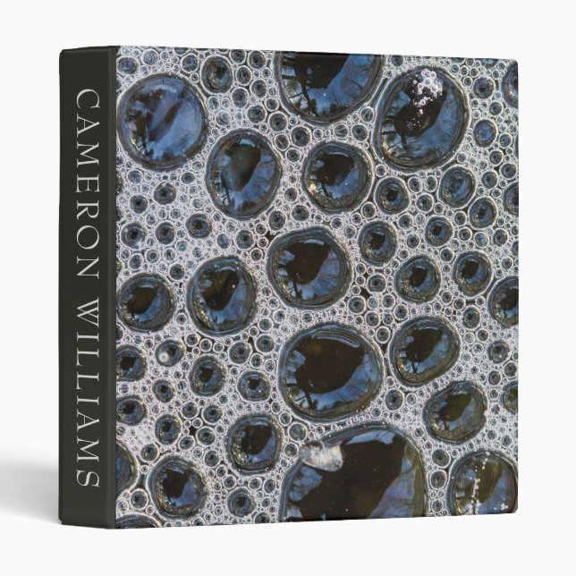 Add Your Text | Anstract Bubble Pattern 3 Ring Binder (Front/Spine)
