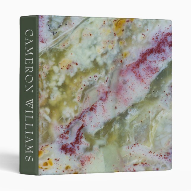 Add Your Text | Australian Green Opalite 3 Ring Binder (Front/Spine)