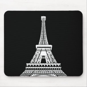 Add Your Text B&W Pop Art Eiffel Tower Paris Mouse Pad