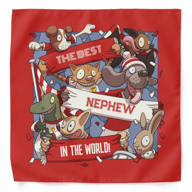 Add Your Text Best Nephew Animal Fans Cartoon Bandana (Front)