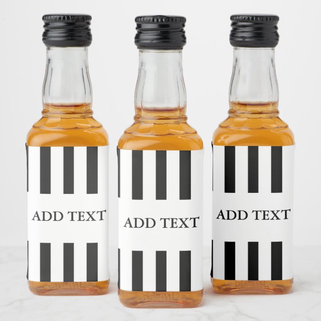 Add Your Text Black & White Referee Liquor Bottle Label (Bottles)
