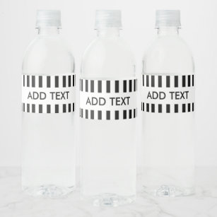 Add Your Text Black & White Referee Water Bottle Label