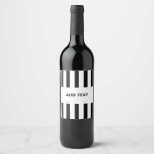 Add Your Text Black & White Referee Wine Label