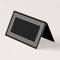 Add Your Text Black with Triple White Borders Place Card