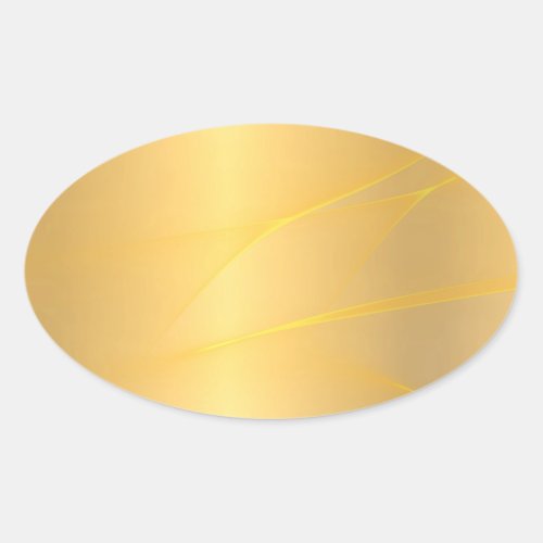 Add Your Text Blank Template Glamour Faux Gold Oval Sticker