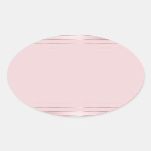 Add Your Text Blank Template Modern Rose Gold Oval Sticker
