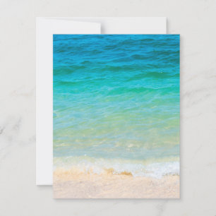 Add Your Text Blue Sea Waves Beach Seaside Sand Bl Note Card