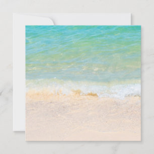 Add Your Text Blue Sea Waves Seaside Beach Sand Note Card