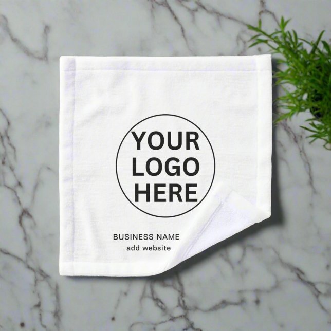 Add Your Text & Business Logo Black & White Promo Wash Cloth (Creator Uploaded)