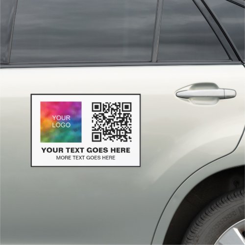 Add Your Text Business Logo QR Code Template Car Magnet