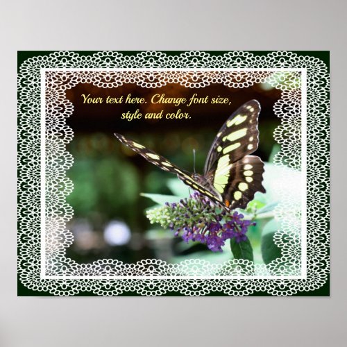 Add Your Text Butterfly Personalized  Poster