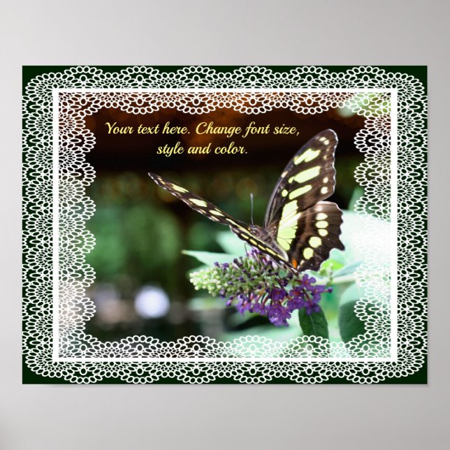 Add Your Text Butterfly Personalized  Poster (Front)