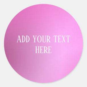 Add Your Text Classic Pink Round Stickers