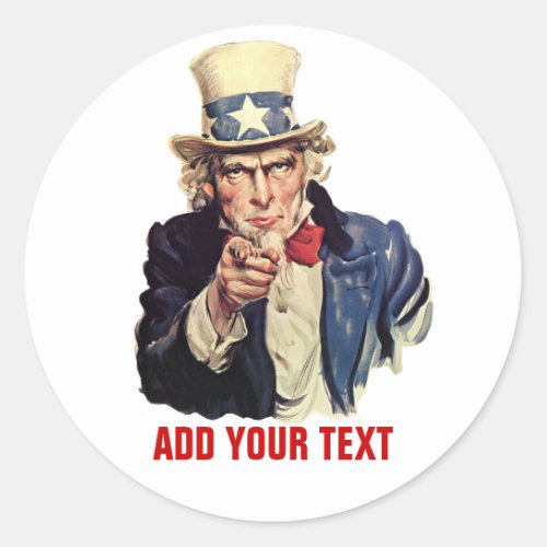 Add Your Text Classic Round Sticker