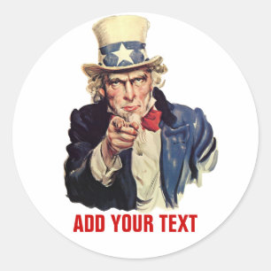 Add Your Text Classic Round Sticker