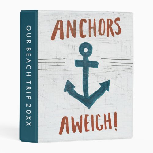 Add Your Text  Coastal Art  Anchors Away Mini Binder