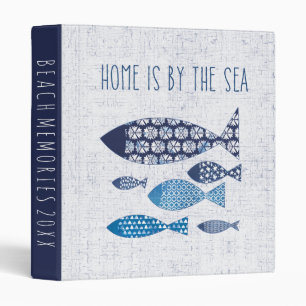 Add Your Text Coastal Art Home is By the Sea Binder