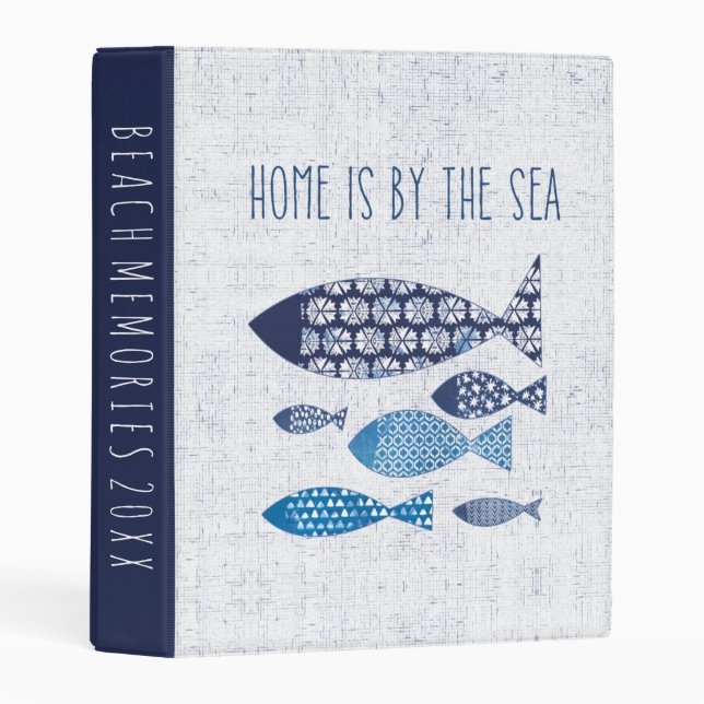 Add Your Text | Coastal Art | Home is By the Sea Mini Binder (Front/Spine)