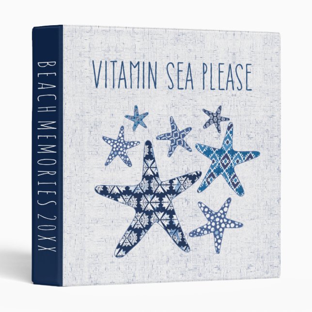 Add Your Text | Coastal Art | Vitamin Sea Please Binder (Front/Spine)