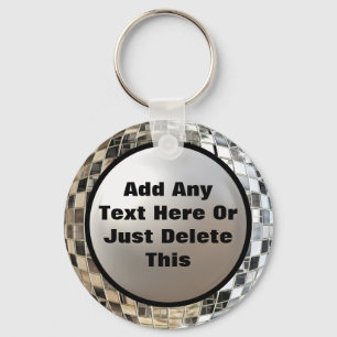 Add Your Text Cool Disco Mirror Ball Keychain