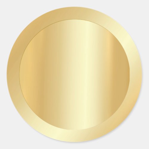 Add Your Text Custom Blank Template Faux Gold Classic Round Sticker