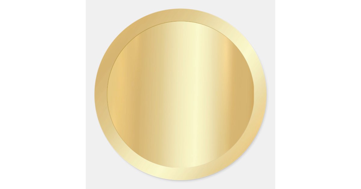 Add Your Text Custom Blank Template Faux Gold Classic Round Sticker ...
