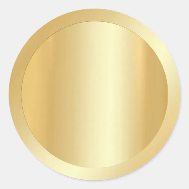 Add Your Text Custom Blank Template Faux Gold Classic Round Sticker ...