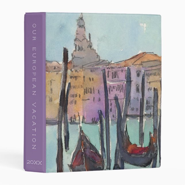 Add Your Text | Destinations | Two Gondolas in Ven Mini Binder (Front/Spine)
