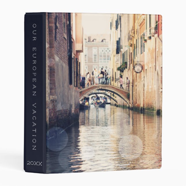 Add Your Text | Destinations | Venice Gondolas Pho Mini Binder (Front/Spine)