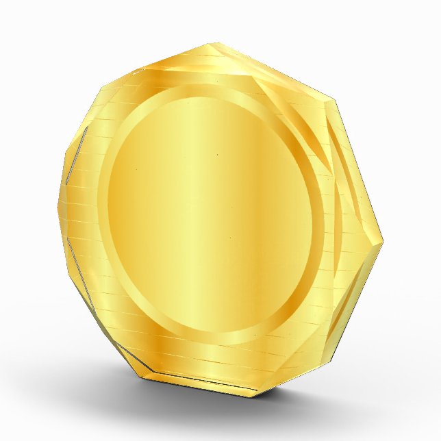 Add Your Text Elegant Custom Template Faux Gold Acrylic Award (Right)