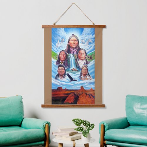 Add Your Text Famous Native Americans Painting Hanging Tapestry
