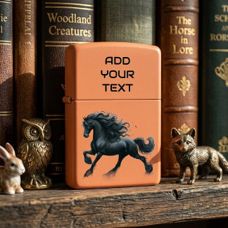 Add Your Text Favourite Stallion Animal Pet Custom Zippo Lighter