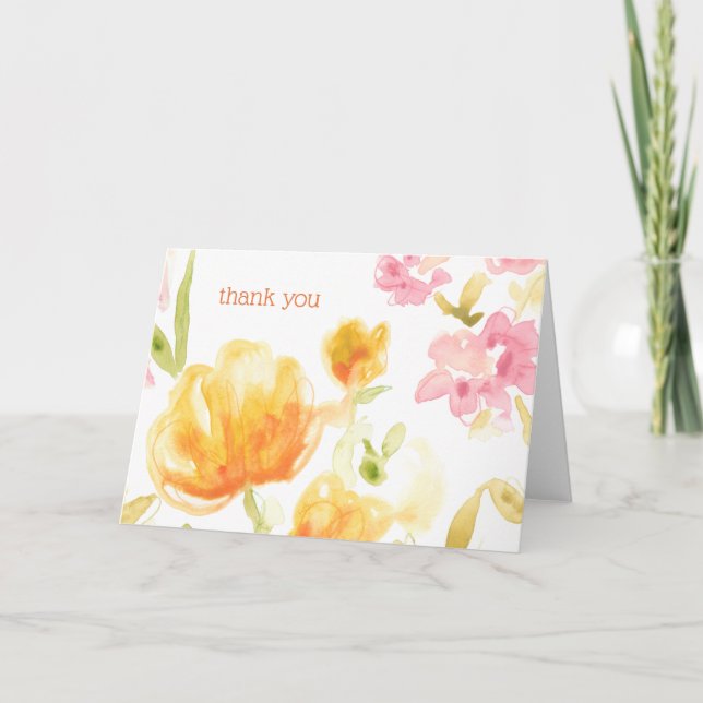 Add Your Text | Floral Song I Thank You Card (Front)