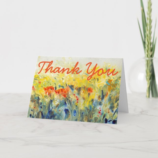 Add Your Text | Flowers Sway II Thank You Card (Front)