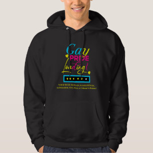 Add Your Text, Gay Pride Loading, Blue Pink, Black Hoodie