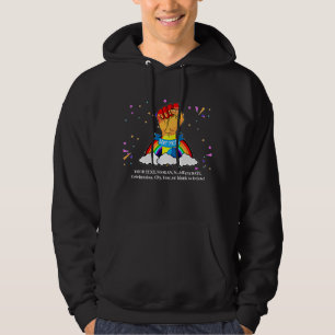 Add Your Text, Gay Pride Rainbow Fist Clouds Hoodie