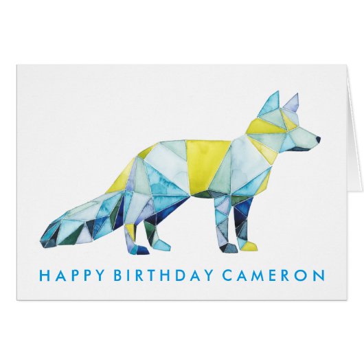 Add Your Text | Geometric Fox Animal Cards (Front Horizontal)