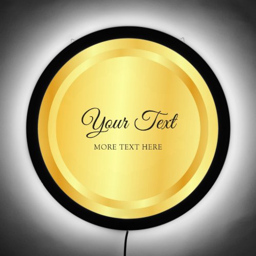 Add Your Text Glamorous Template Faux Gold LED Sign