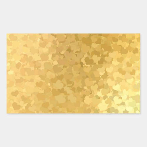 Add Your Text Gold Hearts Elegant Blank Template Rectangular Sticker