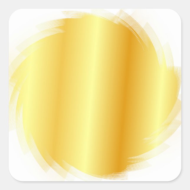 Add Your Text Gold Look Blank Template Modern Square Sticker (Front)