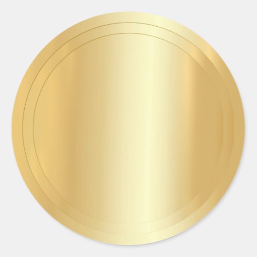 Add Your Text Gold Look Elegant Template Blank Classic Round Sticker