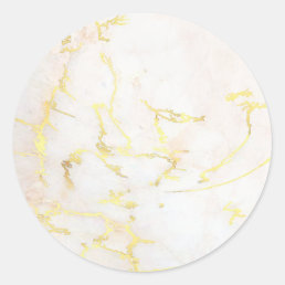Add Your Text Gold Marble Blank Modern Elegant Classic Round Sticker