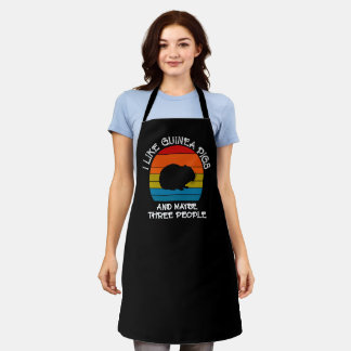 Add Your Text, Guinea Pig on Red Blue Sunset Apron