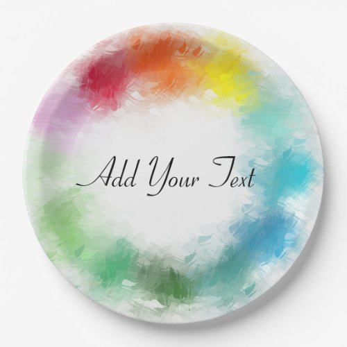 Add Your Text Hand Script Modern Colorful Template Paper Plates