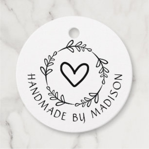 Add Your Text Handmade By Favor Tags