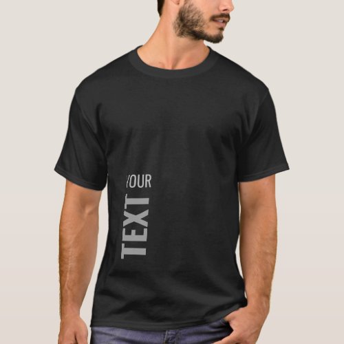 Add Your Text Here Template Mens Basic Black Top