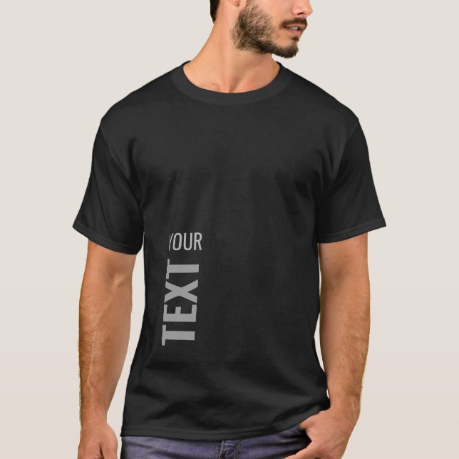 Add Your Text Here Template Men's Basic Black Top (Front)