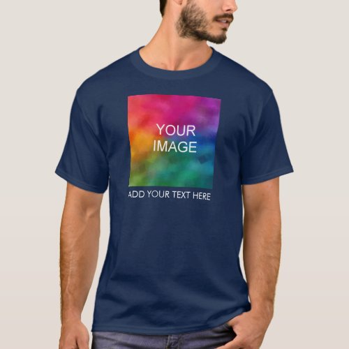 Add Your Text Image Business Logo Photo Mens T_Shirt