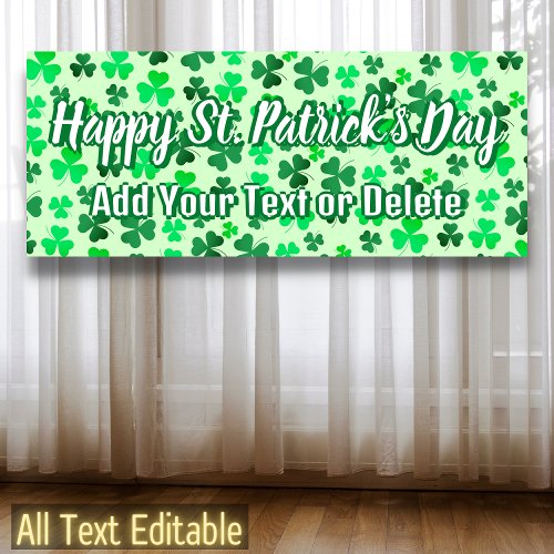 Add Your Text Ireland Irish Party St Patricks Day Banner